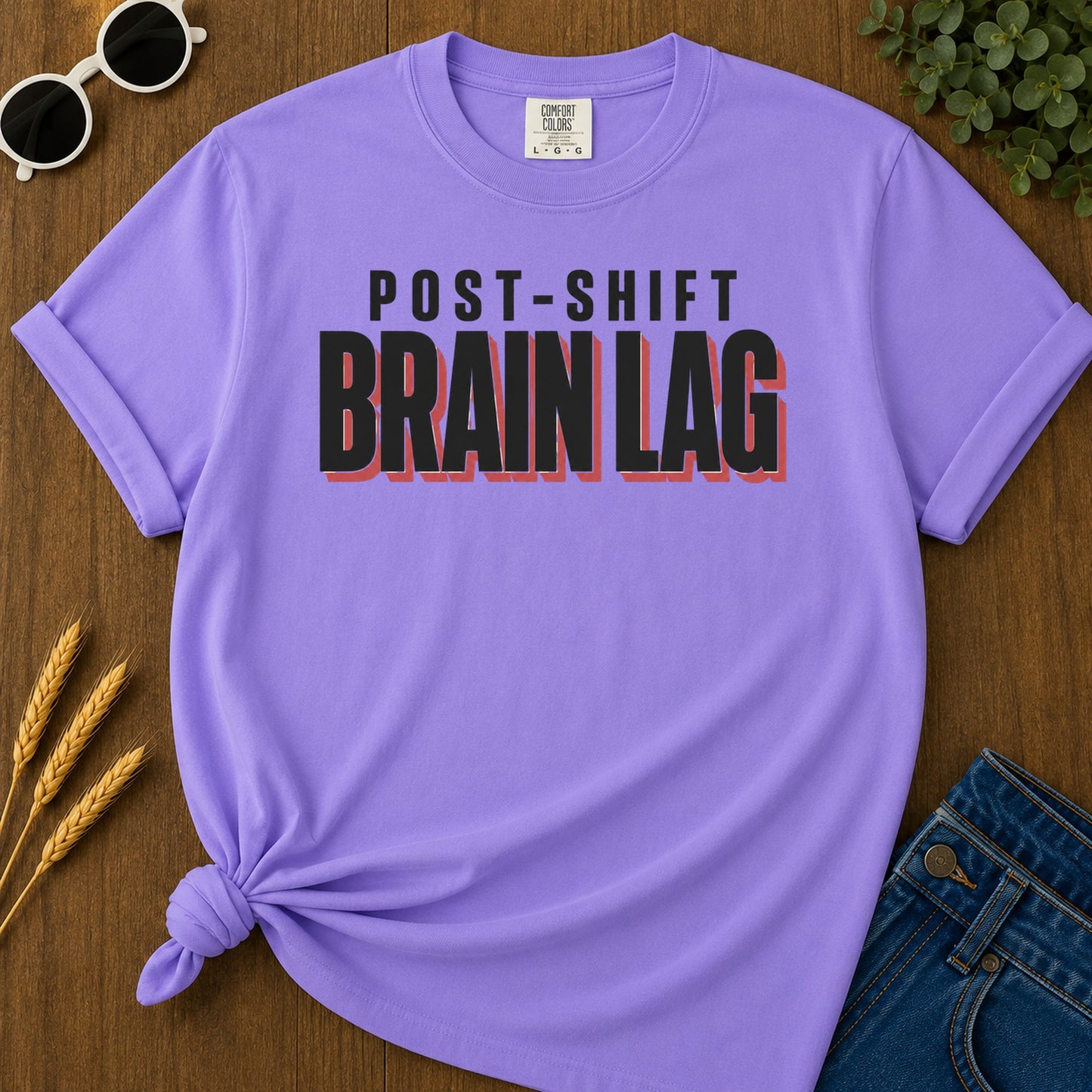 Post Shift Brainlag 3 T-Shirt - Violet Mockup