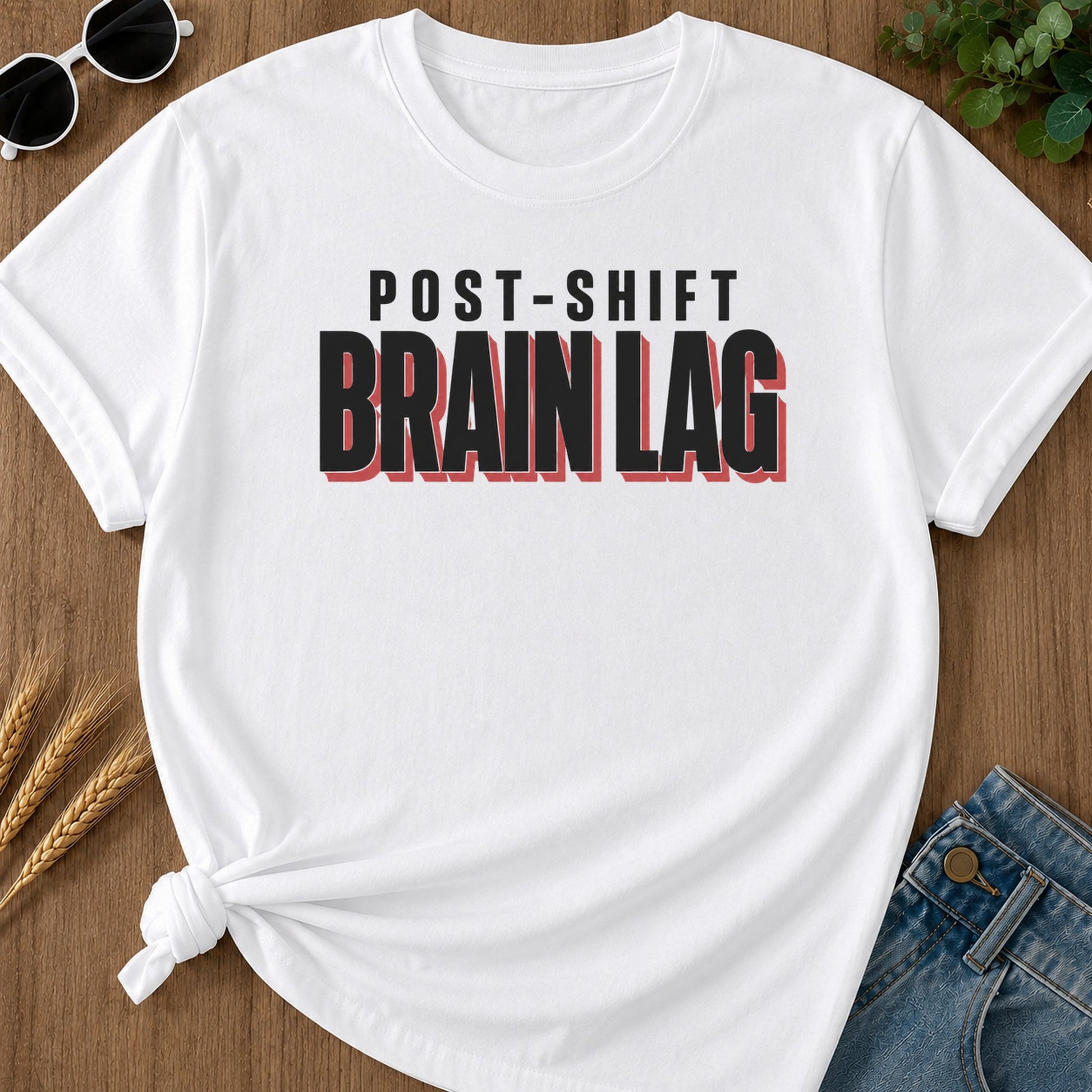 Post Shift Brainlag 3 T-Shirt - White Mockup