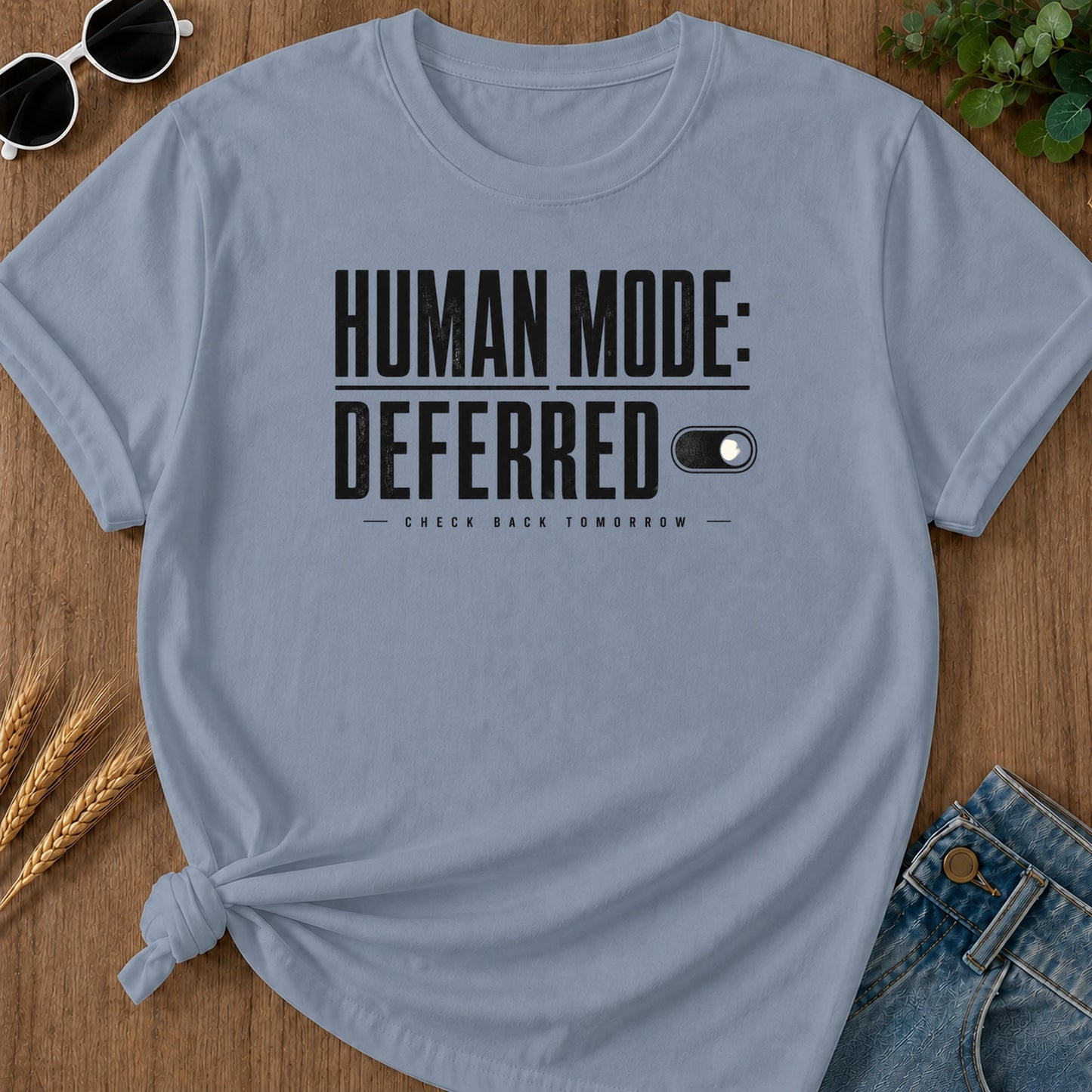 Human Mode Deferred 79 T-Shirt - Blue Jean Mockup