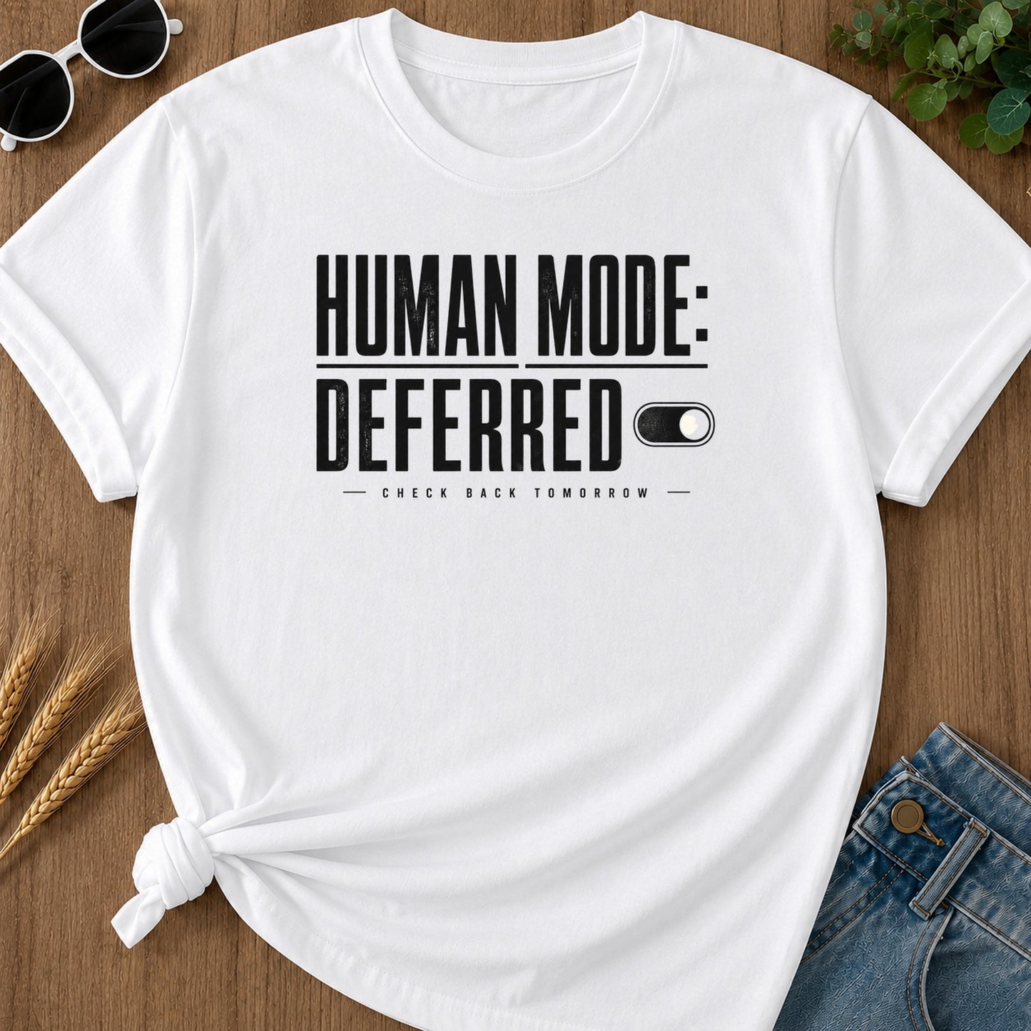 Human Mode Deferred 79 T-Shirt - White Mockup