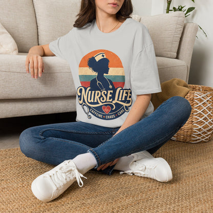 Nurse Life Caffeine Chaos Care T-shirt