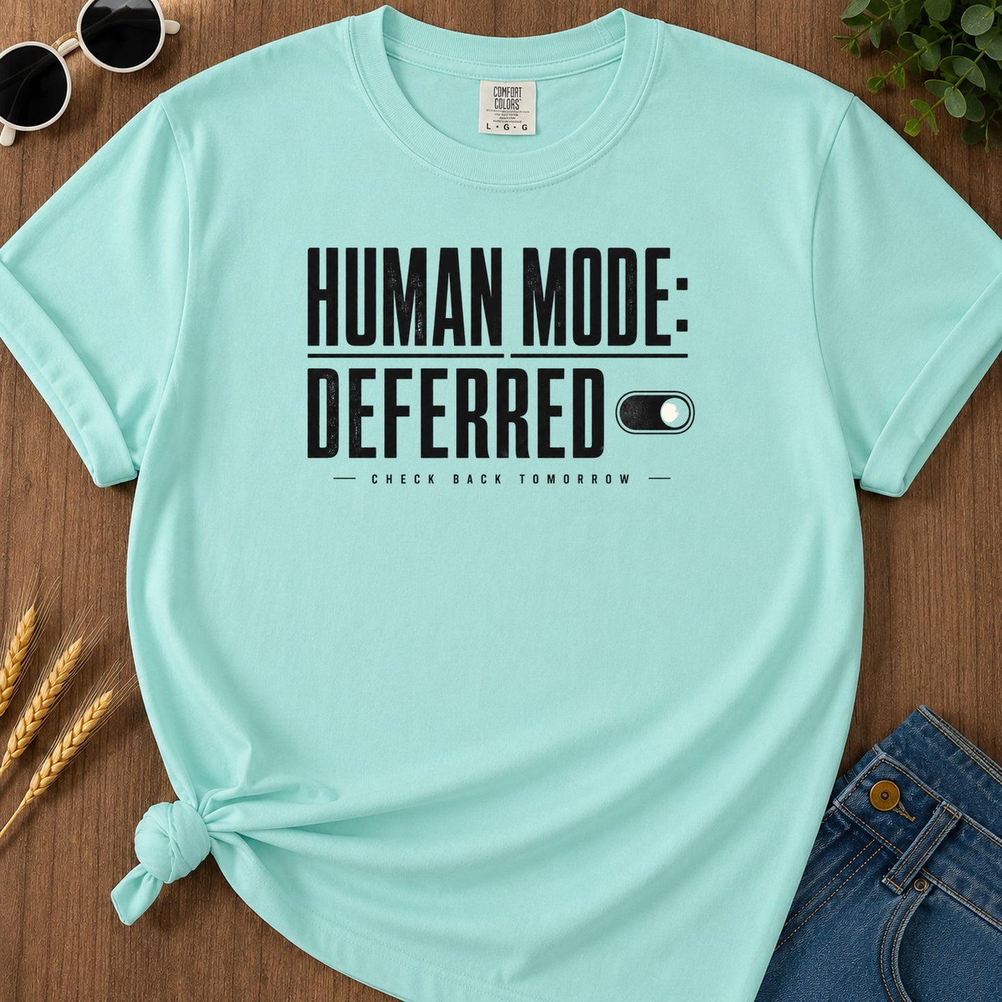Human Mode Deferred T-Shirt - Chalky Mint Mockup