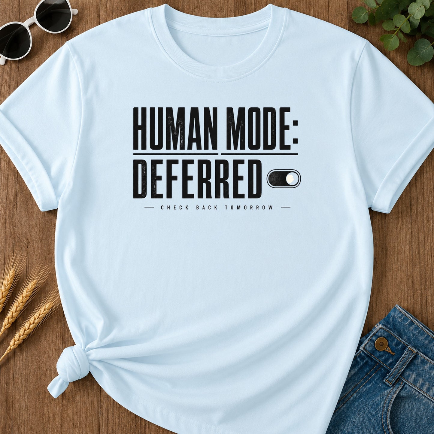 Human Mode Deferred T-Shirt - Chambray Mockup