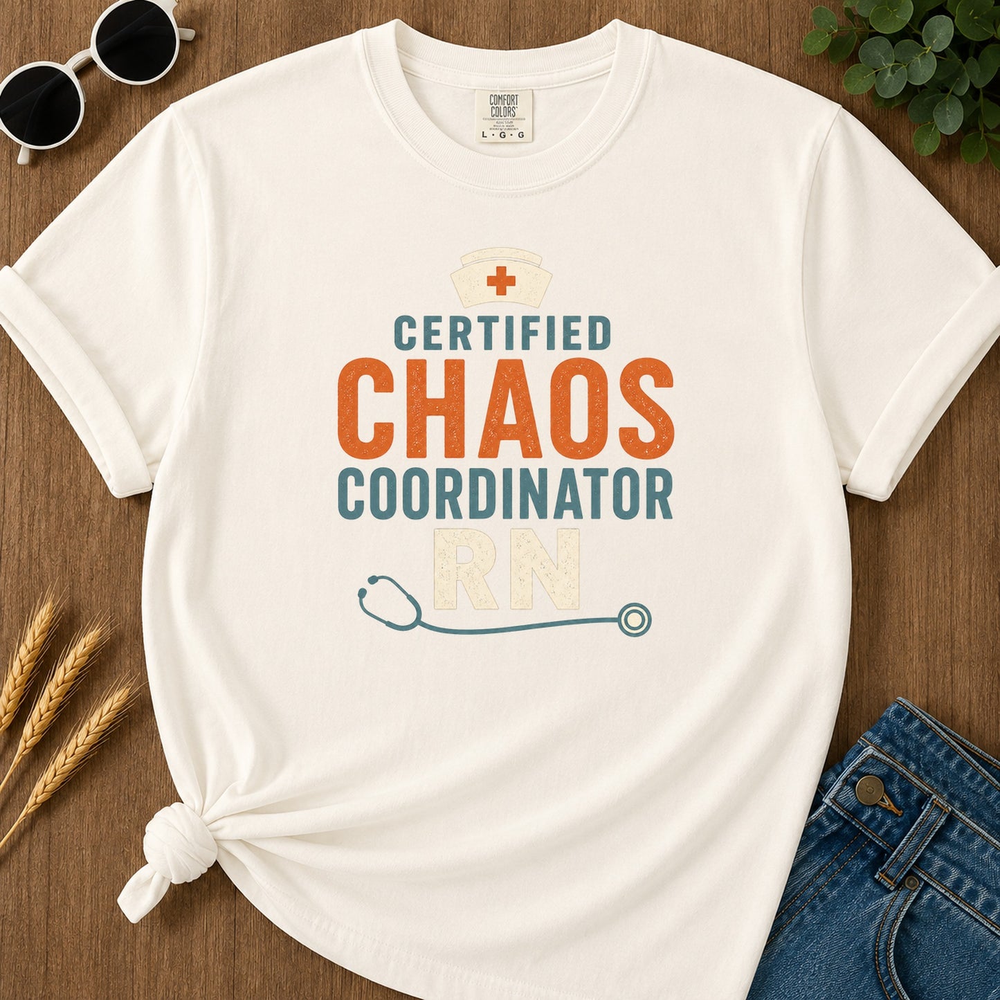 Chaos Coordinator T-Shirt - Ivory Mockup