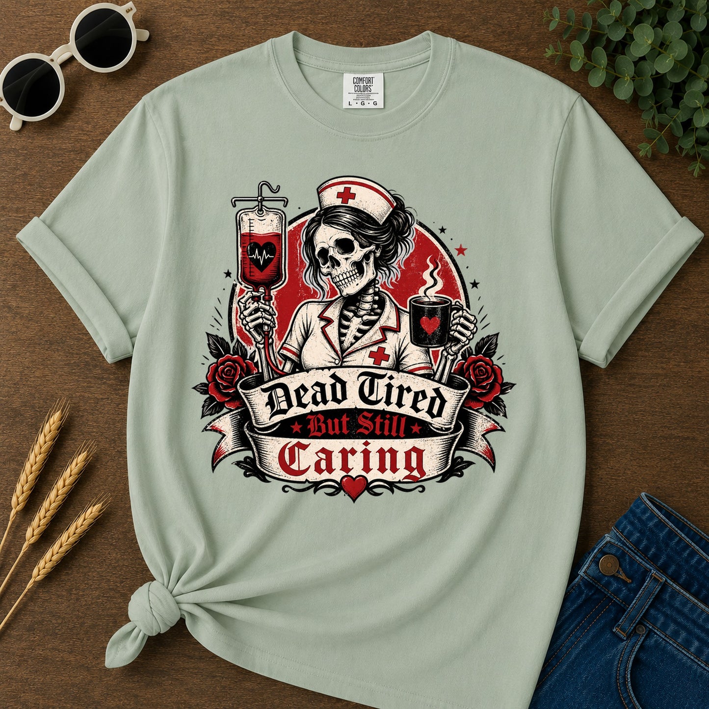 Ad Still Caring T-Shirt - Bay Mockup