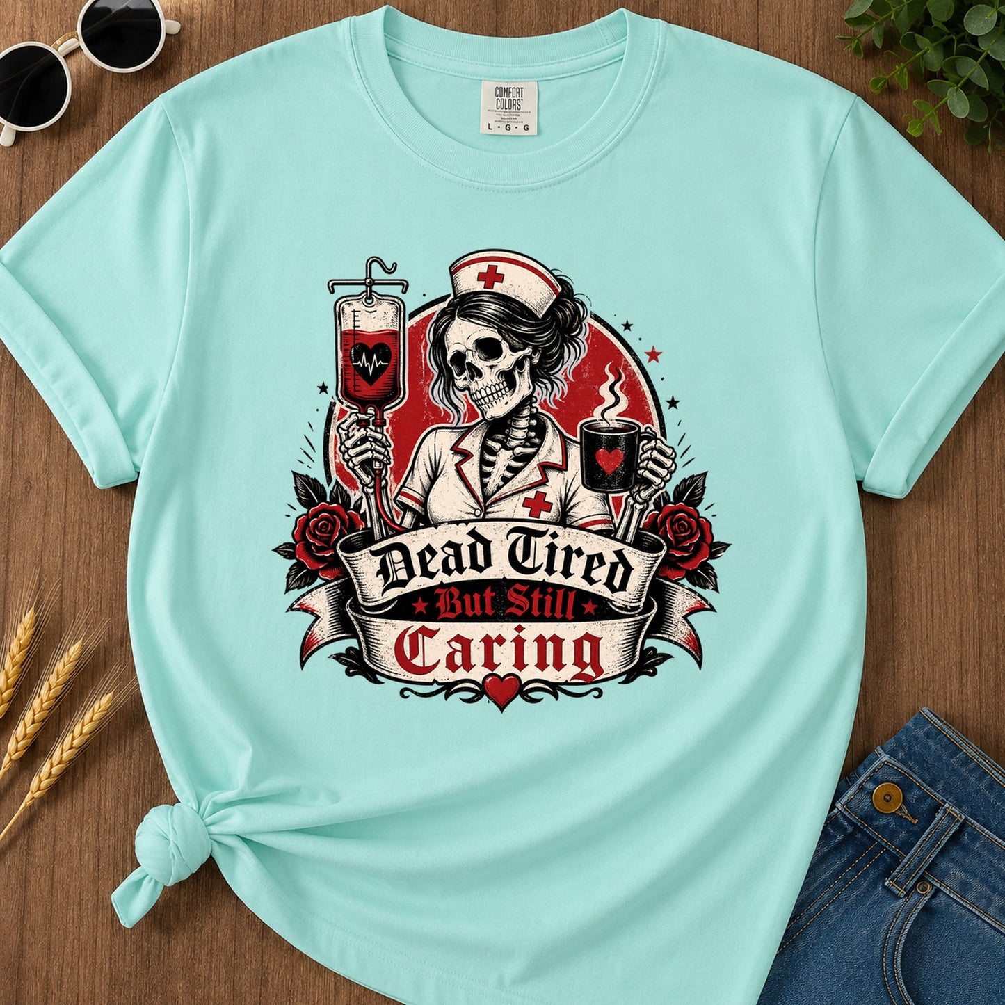 Ad Still Caring T-Shirt - Chalky Mint Mockup