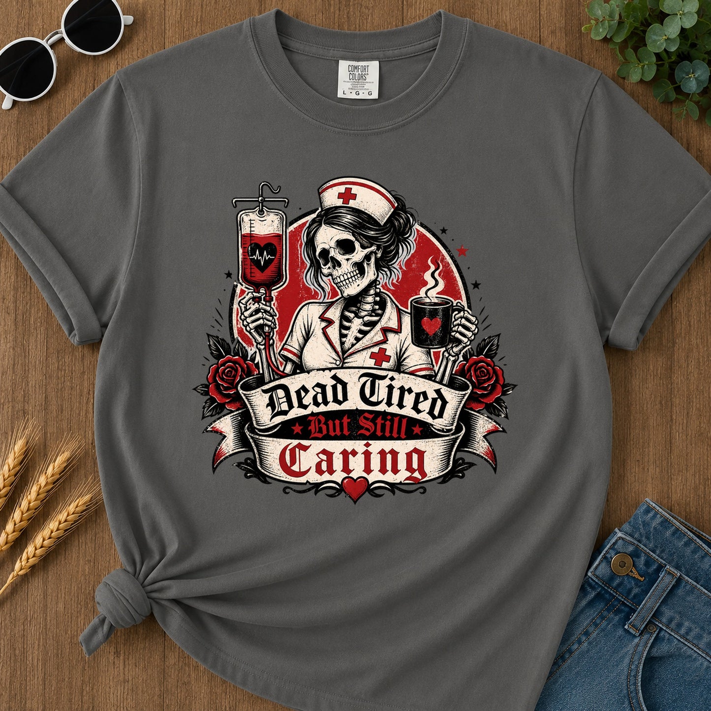 Ad Still Caring T-Shirt - Pepper Mockup