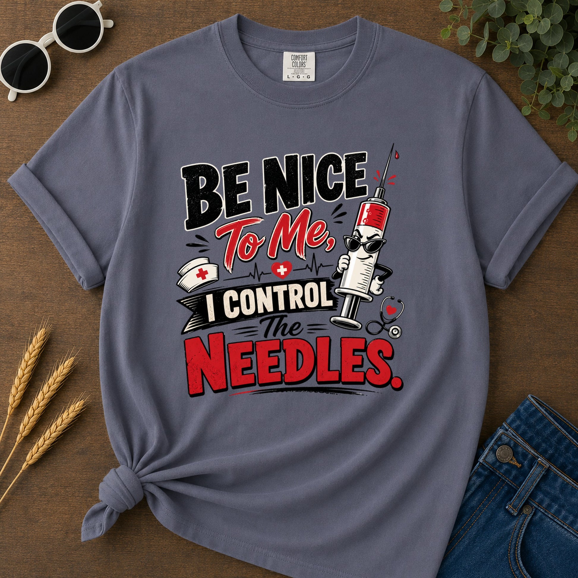 Be Nice T-Shirt - Navy Mockup