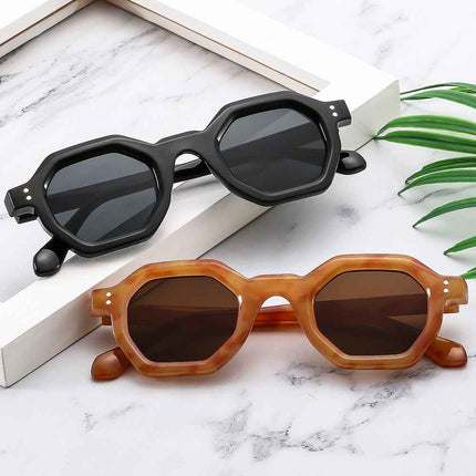 Octagonal Oval Sunglasses UV400 Full Frame Polygon Fashion Unisex – Rayzora Octa Edge