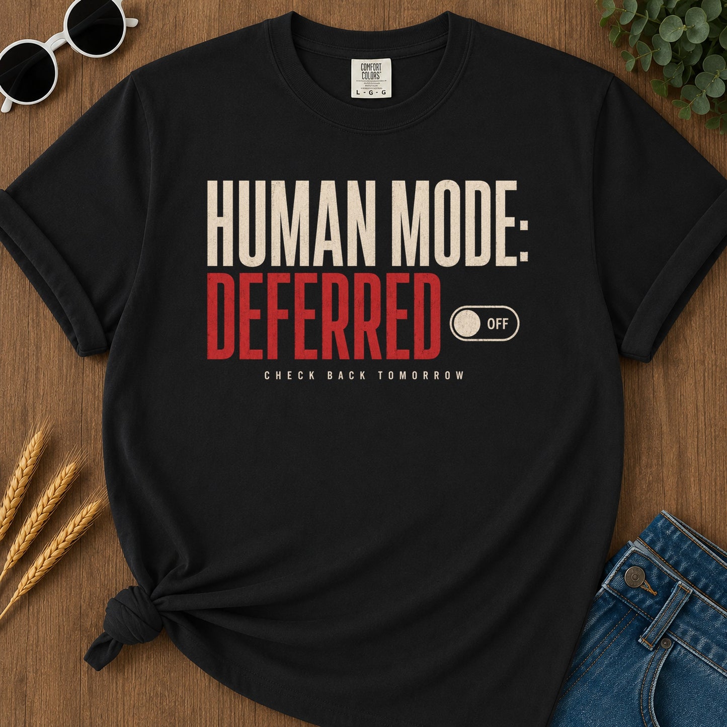 Human Mode Deferred 81 T-Shirt - Black Mockup