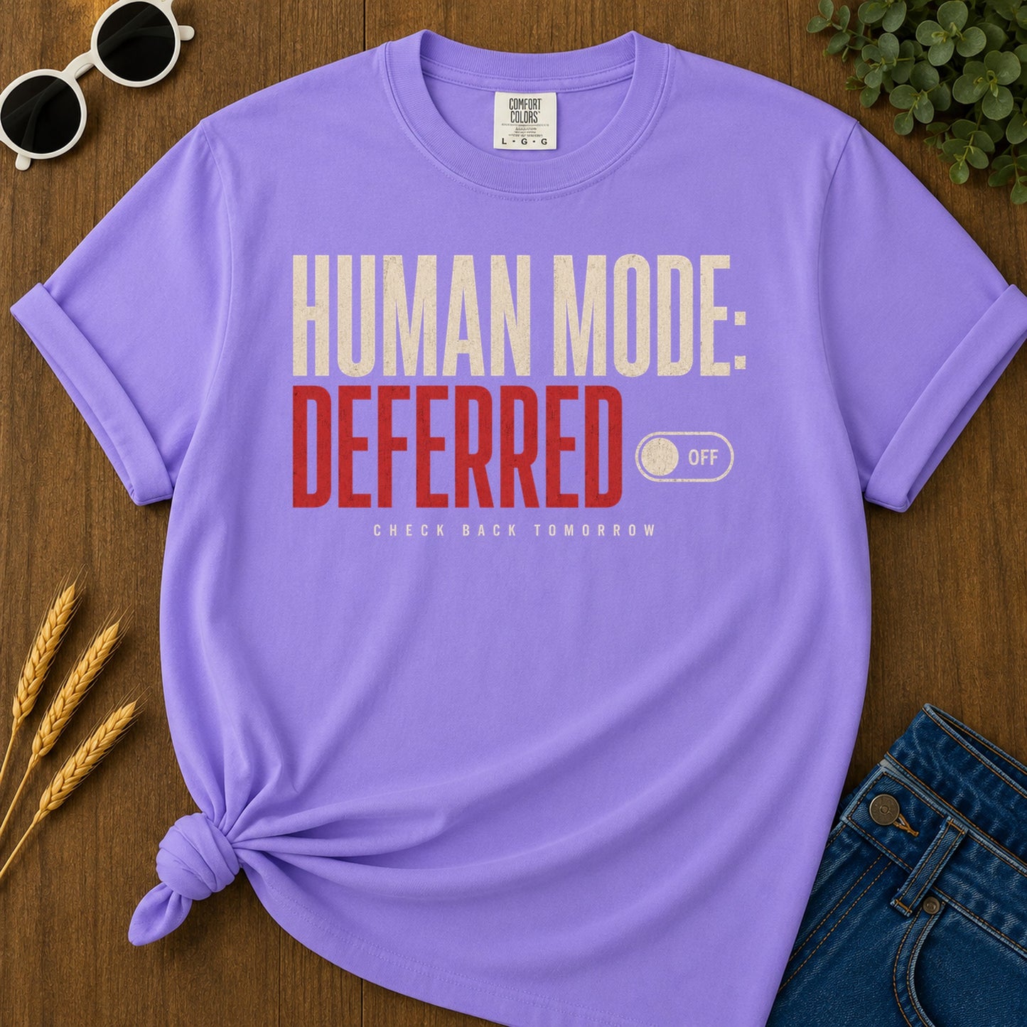 Human Mode Deferred 81 T-Shirt - Violet Mockup