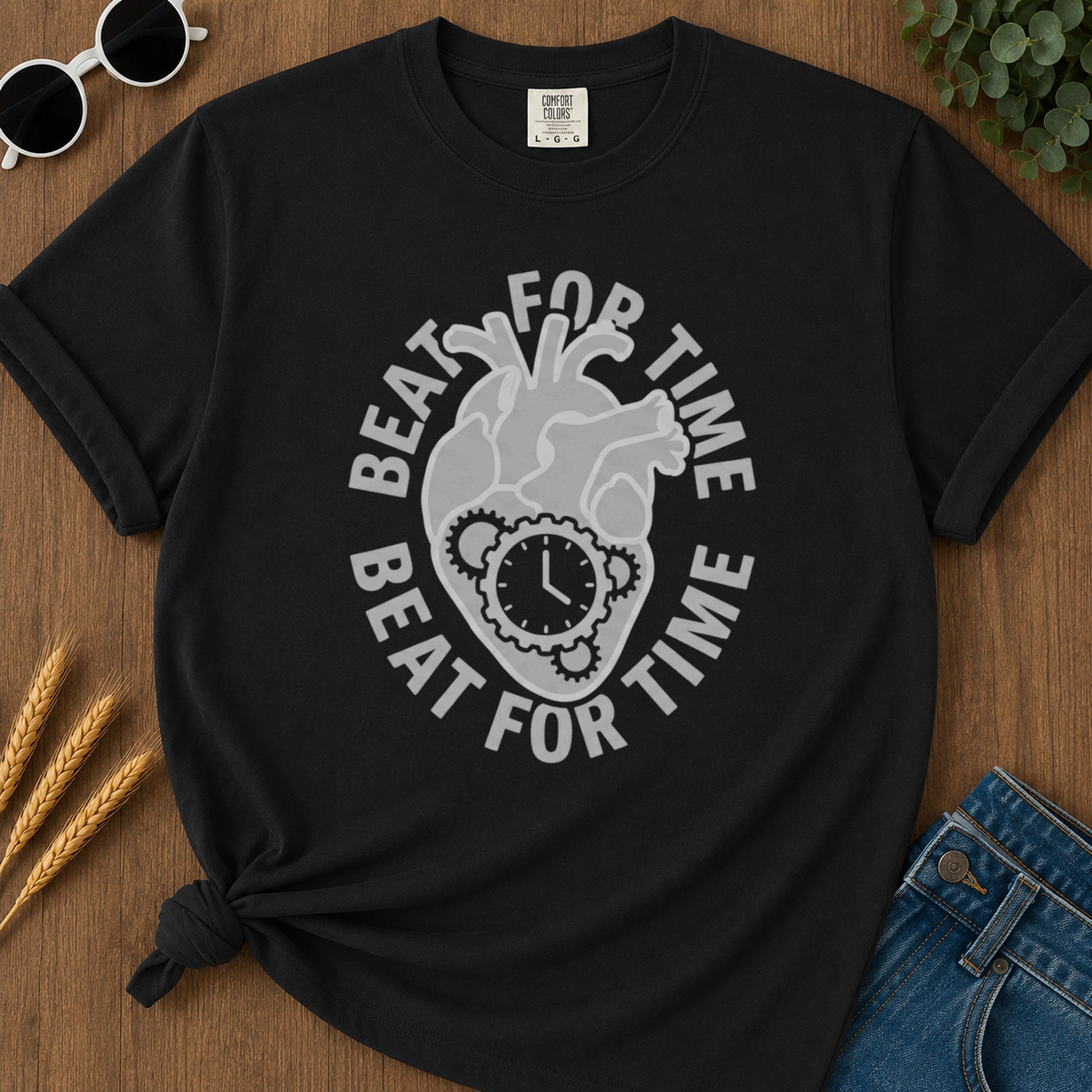 Beat For Time 2 T-Shirt - Black Mockup