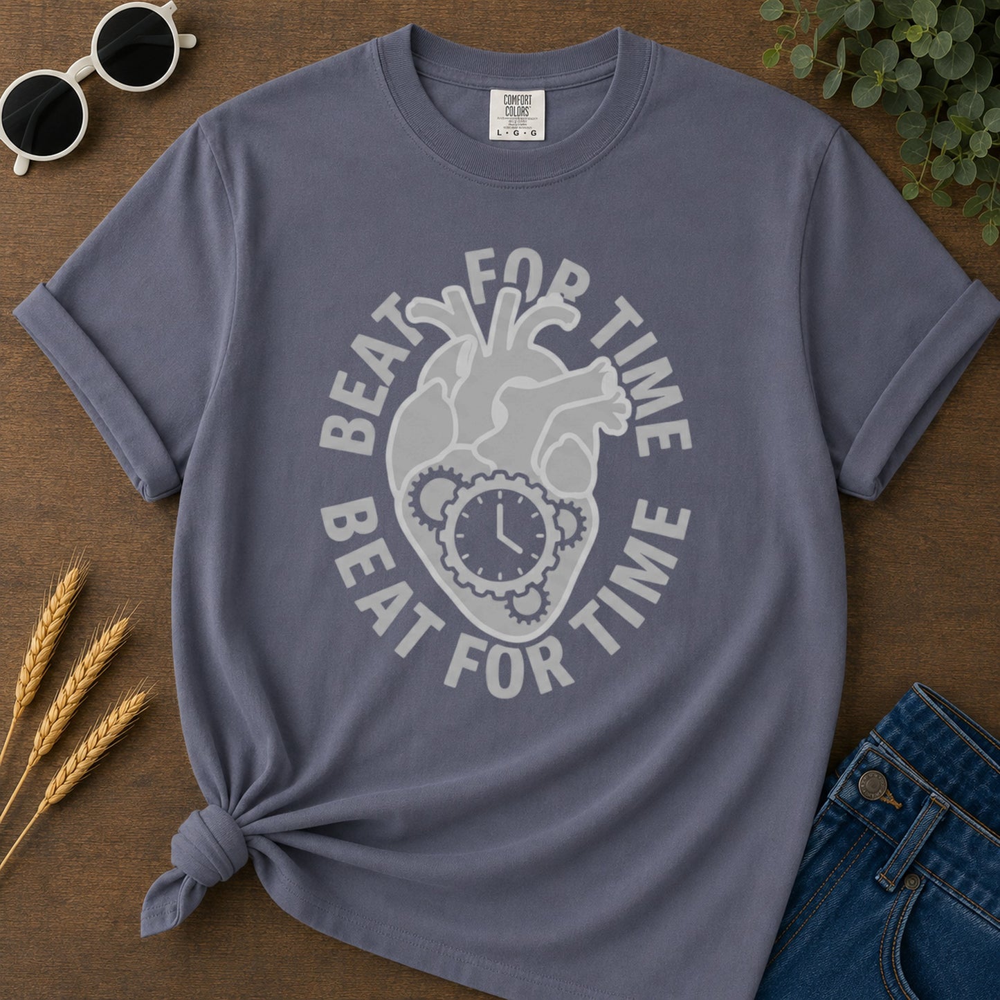 Beat For Time 2 T-Shirt - Navy Mockup