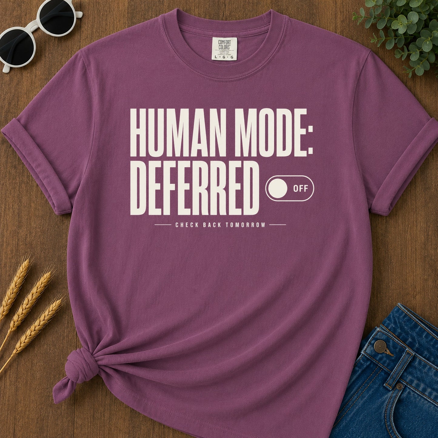 Human Mode Deferred 82 T-Shirt - Berry Mockup