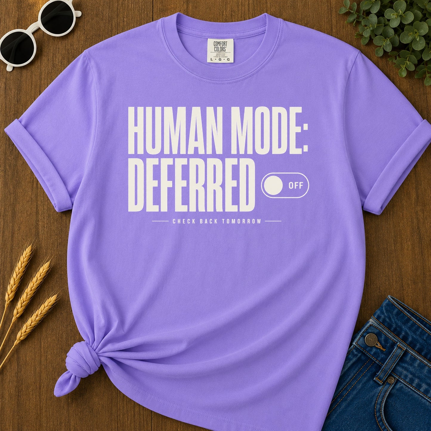 Human Mode Deferred 82 T-Shirt - Violet Mockup