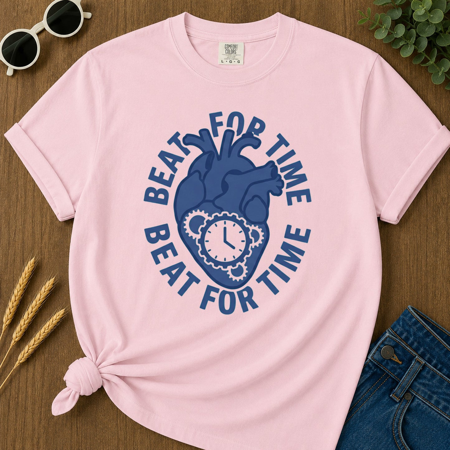 Beat For Time T-Shirt - Blossom Mockup