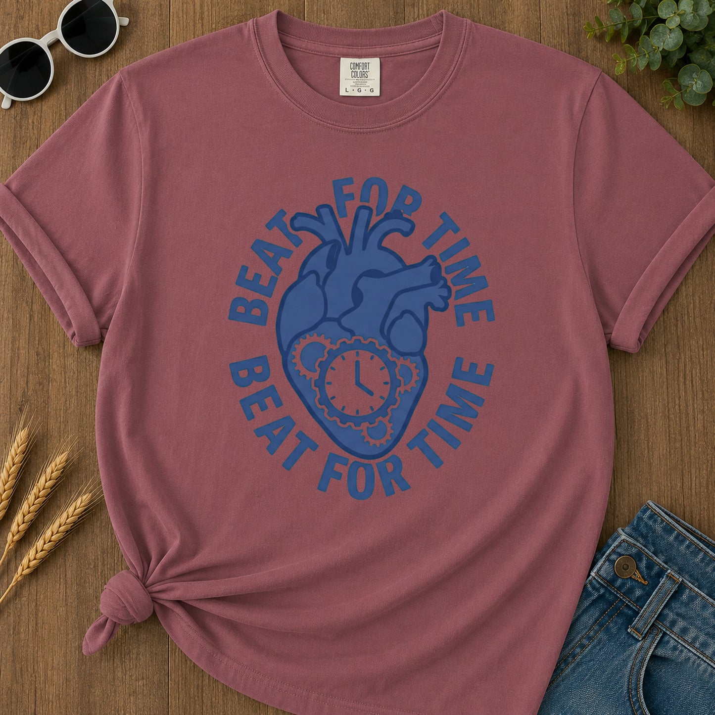 Beat For Time T-Shirt - Brick Mockup