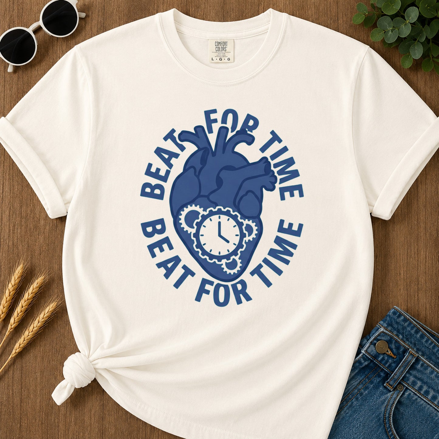 Beat For Time T-Shirt - Ivory Mockup