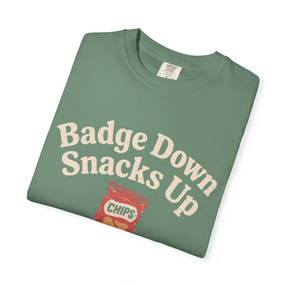 Badge Down Snacks Up