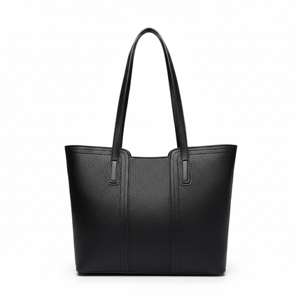 PU Leather Tote Bag - Black | RAYZORA