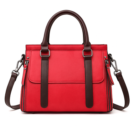 Retro Women Handbag Large Capacity Crossbody Bag - Burgundy | RAYZORA