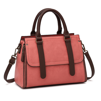Retro Women Handbag Large Capacity Crossbody Bag - Dark pink | RAYZORA