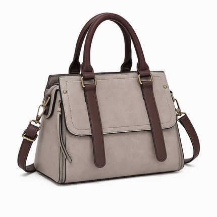 Retro Women Handbag Large Capacity Crossbody Bag - Grey | RAYZORA