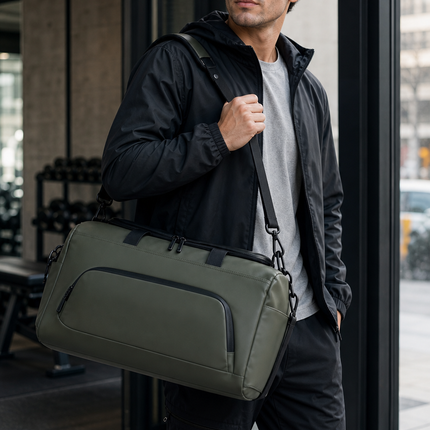 Unisex Waterproof Expandable Gym Travel Bag - Stylish & Functional - male lifestyle approved image | RAYZORA