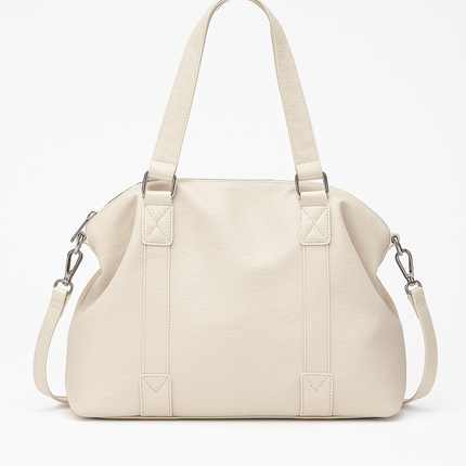 Casual Tote Bag With Adjustable Strap - Beige | RAYZORA