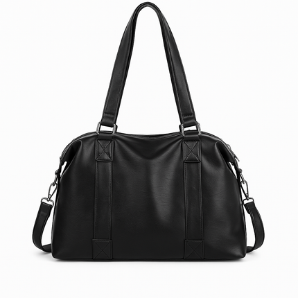 Casual Tote Bag With Adjustable Strap - Black | RAYZORA