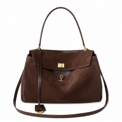Brown Lock Buckle Shoulder Bag - Brown approved catalog image | RAYZORA