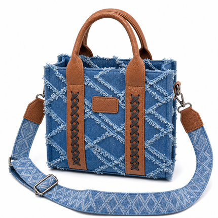 Shoulder Crossbody Bag - Blue Fabric approved catalog image | RAYZORA