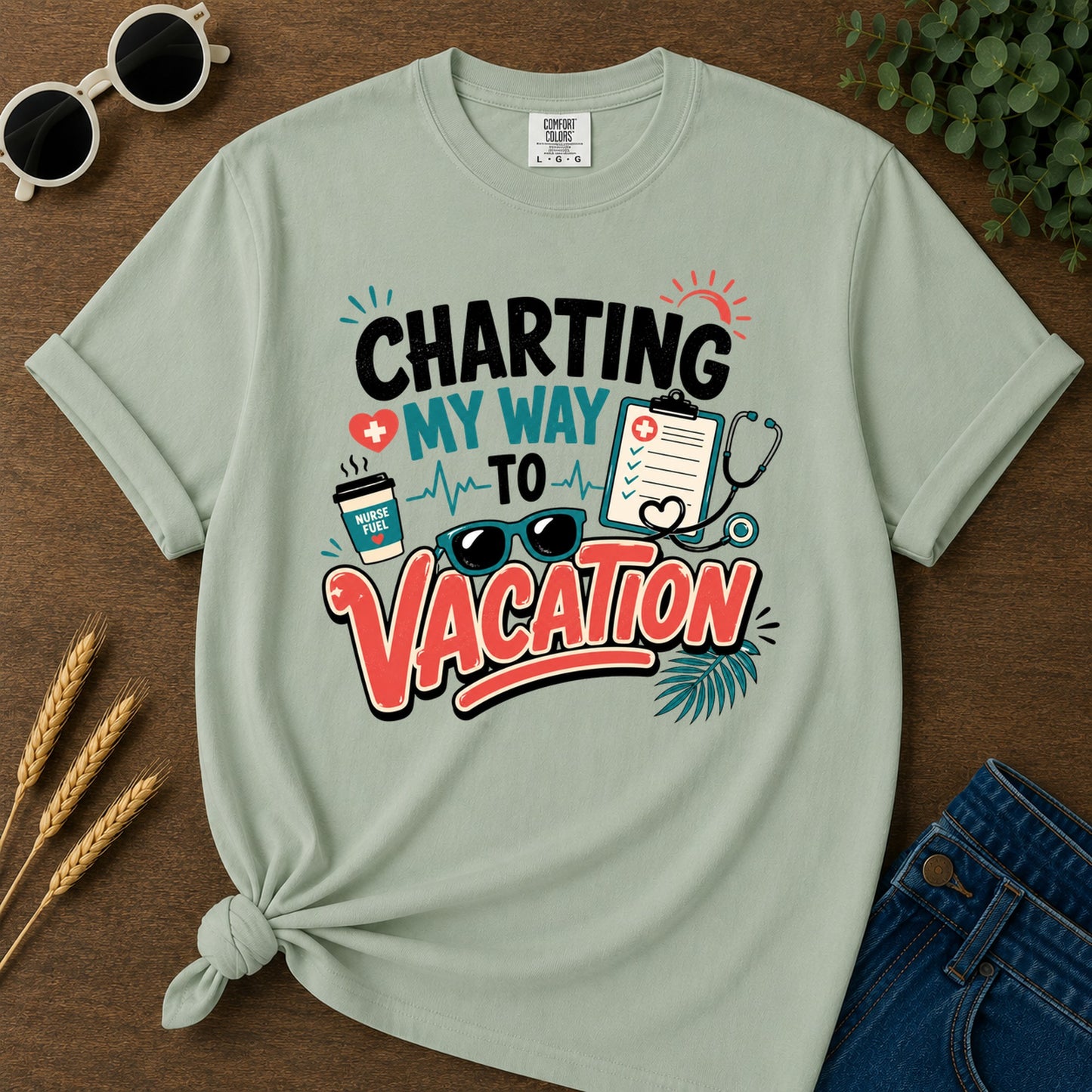 Charting My Way T-Shirt - Bay Mockup