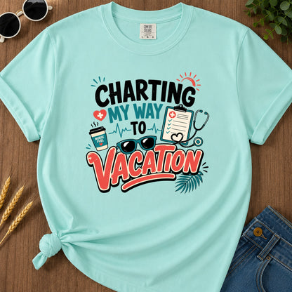 Charting My Way T-Shirt - Chalky Mint Mockup