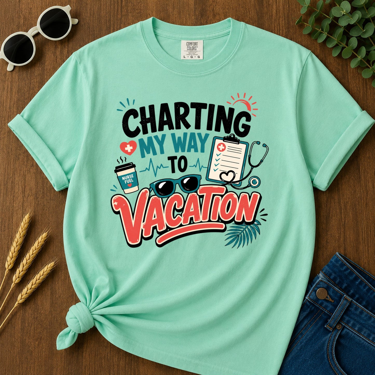 Charting My Way T-Shirt - Island Reef Mockup