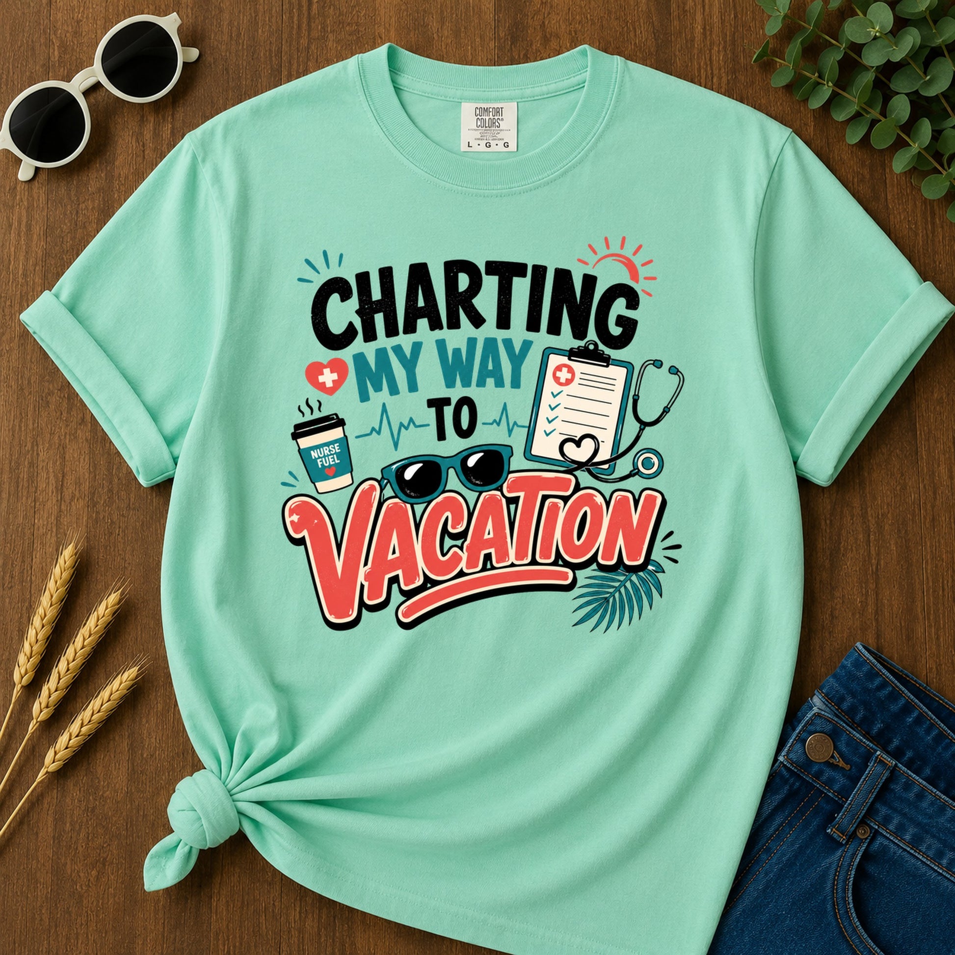Charting My Way T-Shirt - Island Reef Mockup