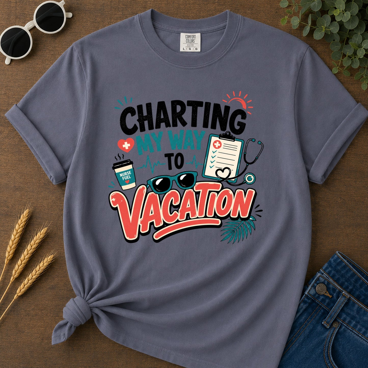 Charting My Way T-Shirt - Navy Mockup