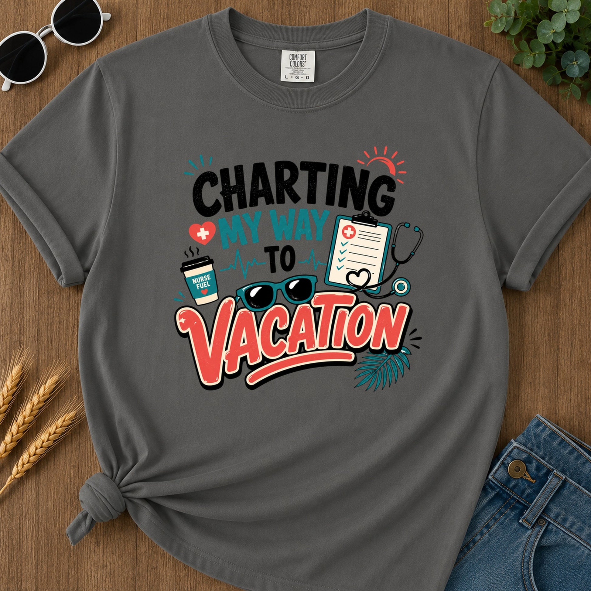 Charting My Way T-Shirt - Pepper Mockup