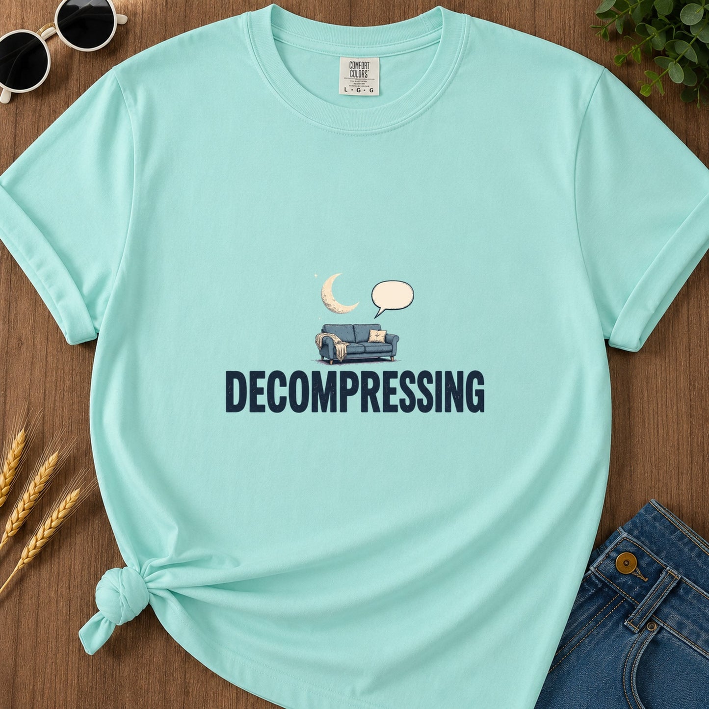 decompressing-t-shirt - 161-decompressing - Chalky Mint flat mockup 02 visual redo 2048 | RAYZORA