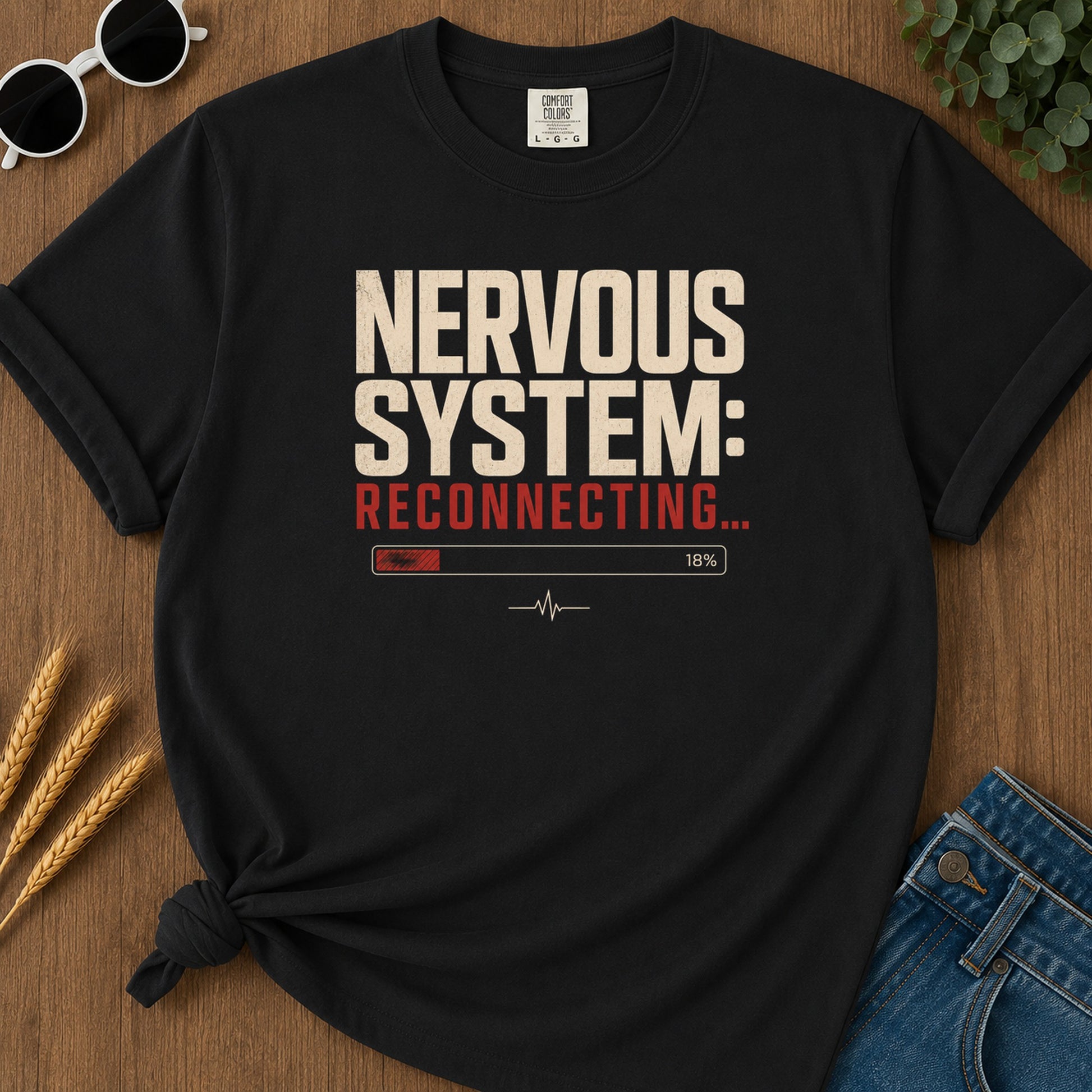 Nervous System Reconnecting 2 T-Shirt - Black Mockup