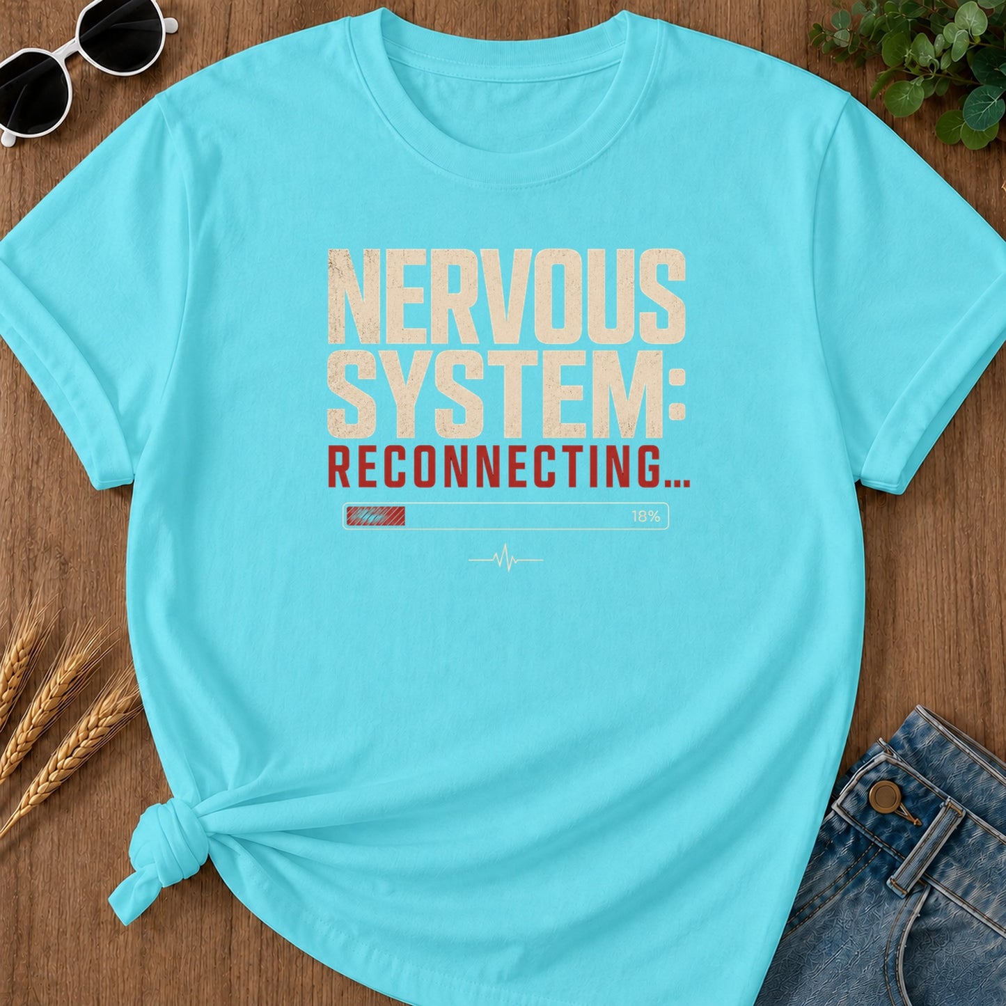 Nervous System Reconnecting 2 T-Shirt - Lagoon Blue Mockup