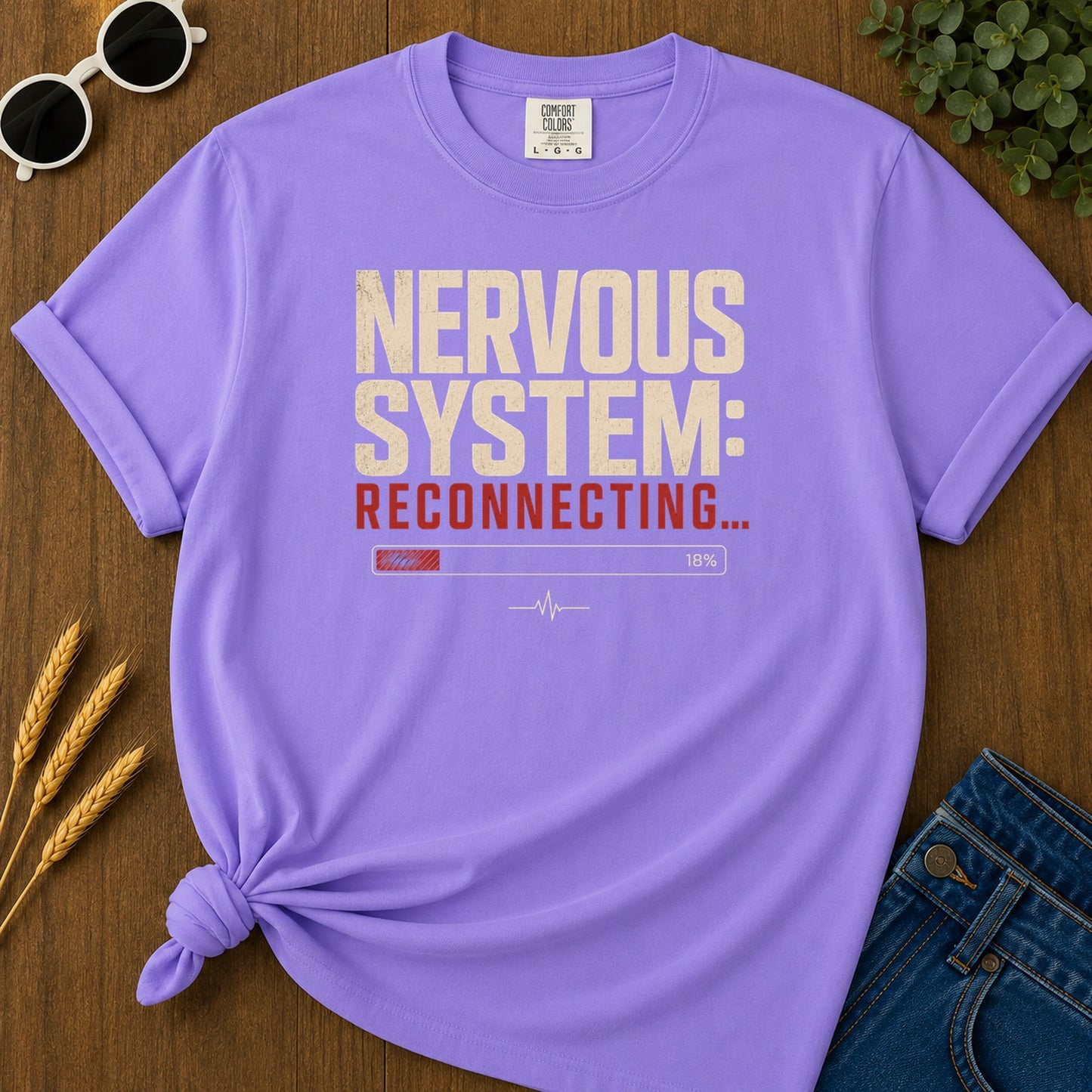 Nervous System Reconnecting 2 T-Shirt - Violet Mockup