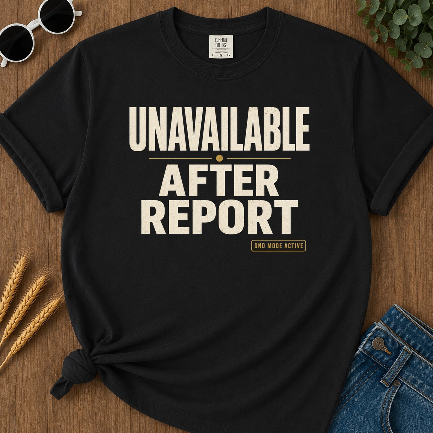 Unavailable After Report T-Shirt - Black Mockup