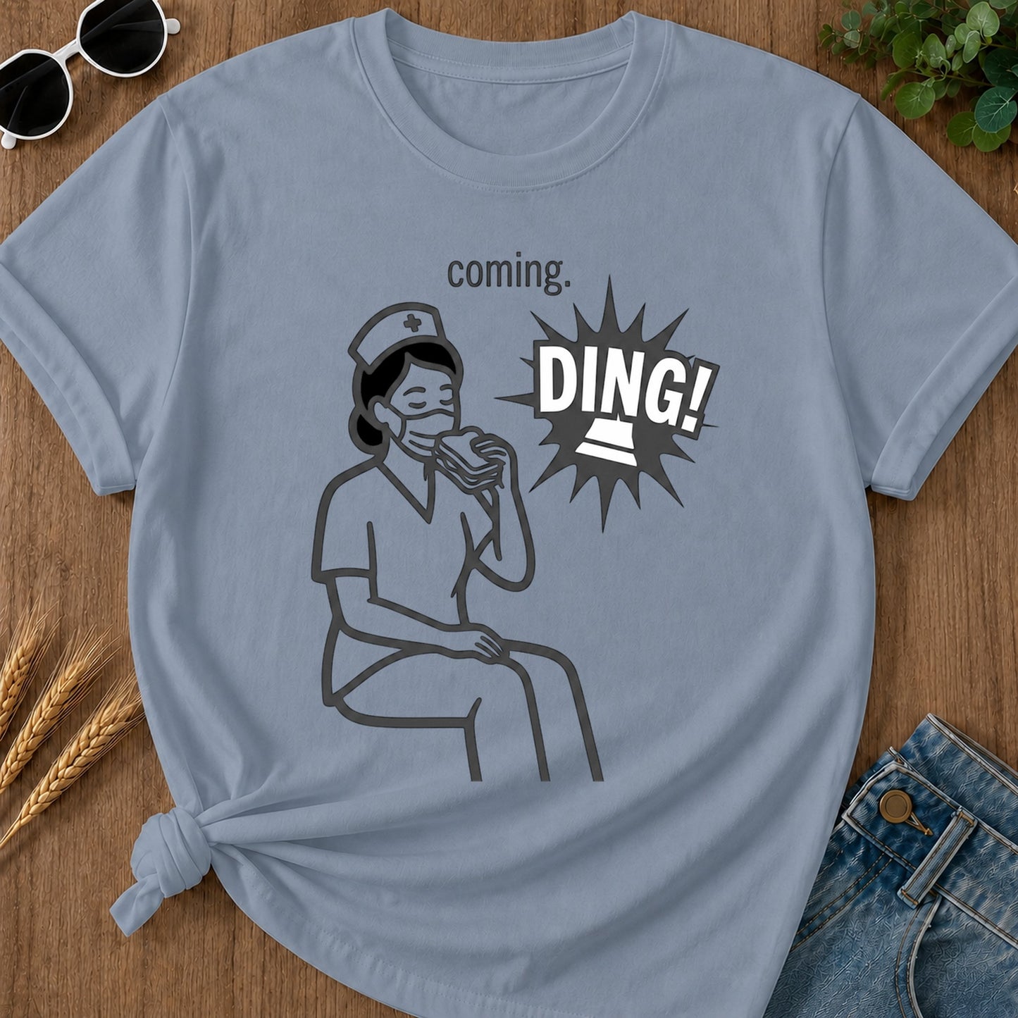 Coming T-Shirt - Blue Jean Mockup