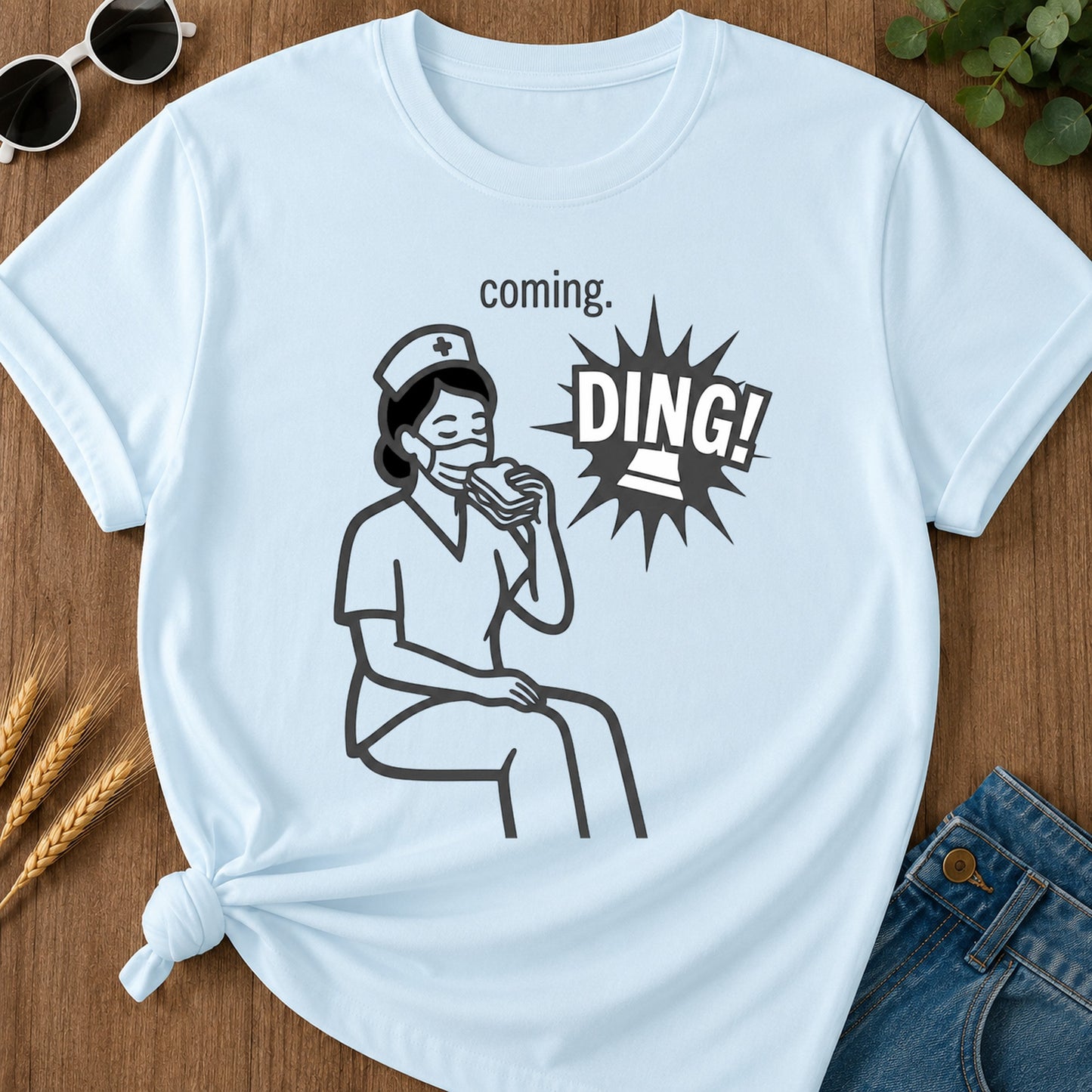 Coming T-Shirt - Chambray Mockup