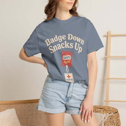 Badge Down Snacks Up