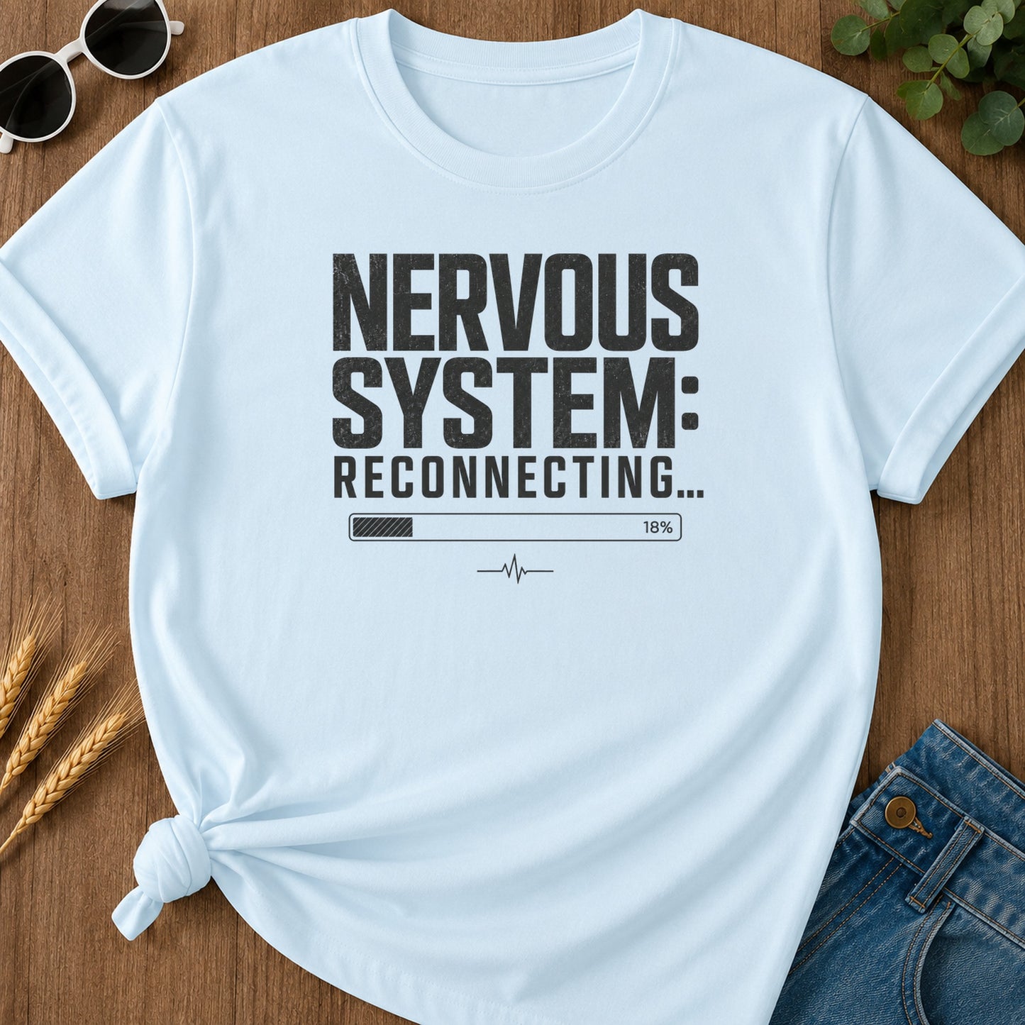 Nervous System Reconnecting 3 T-Shirt - Chambray Mockup