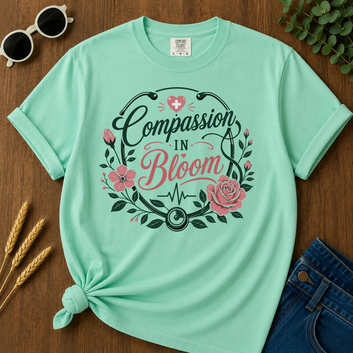 Compassion Bloom T-Shirt - Island Reef Mockup