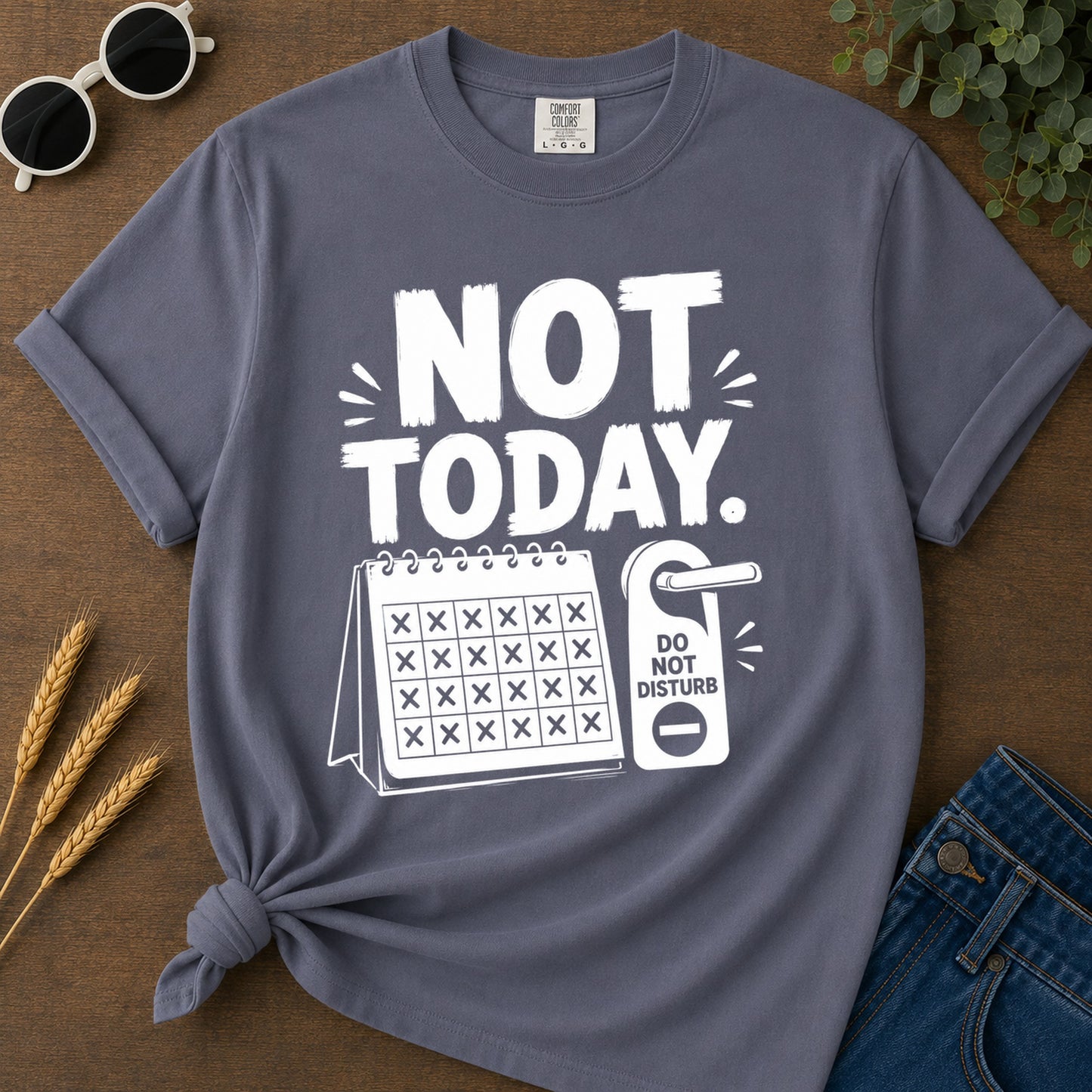 Not Today 89 T-Shirt - Navy Mockup