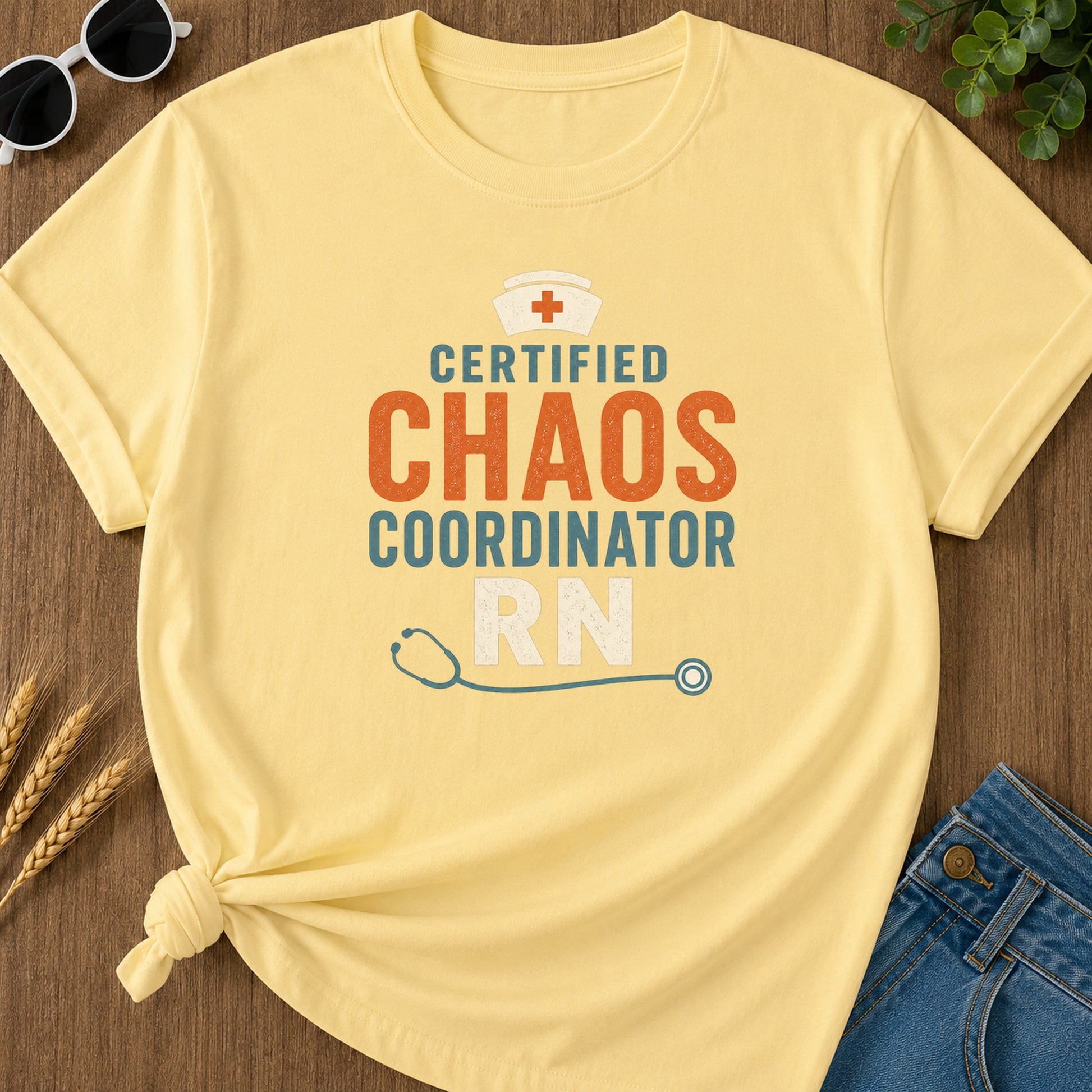 Chaos Coordinator T-Shirt - Butter Mockup